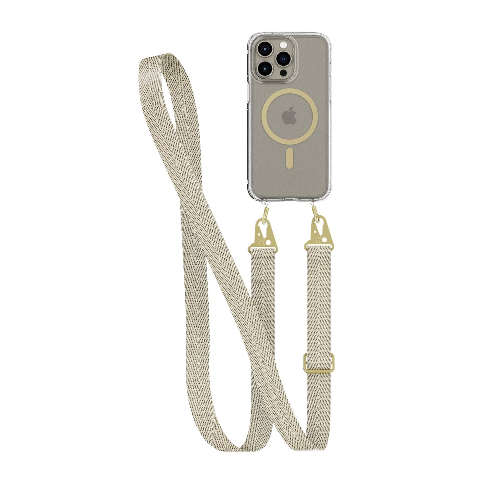 FlexQuartz - Apple iPhone 15 Pro Max Case MagSafe Compatible with Cross-Body - Gold