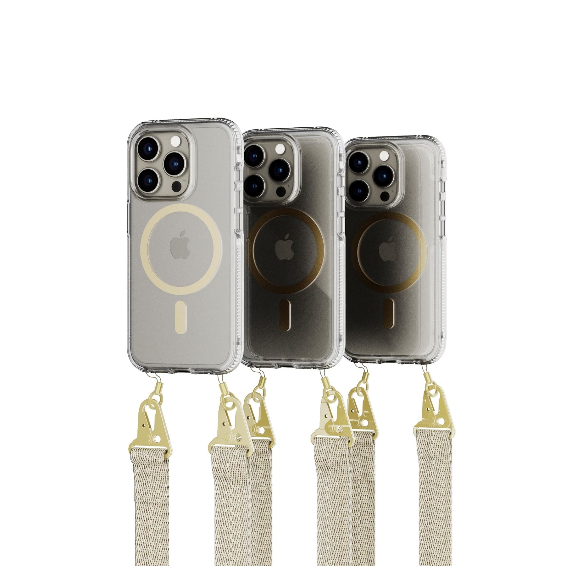 FlexQuartz - Apple iPhone 15 Pro Case MagSafe Compatible with Cross-Body - Gold