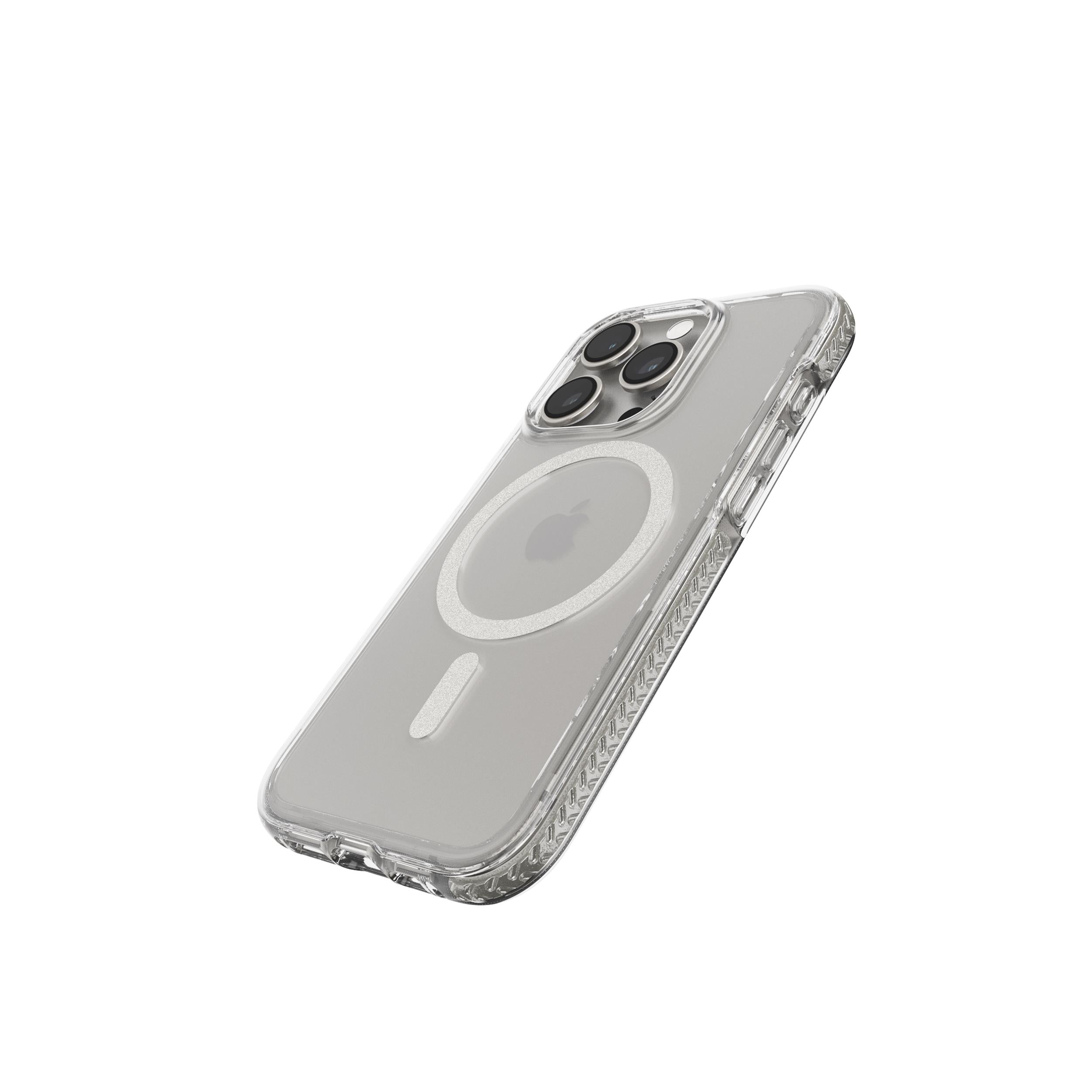 EvoCrystal - Apple iPhone 15 Pro Case MagSafe Compatible - White Titanium