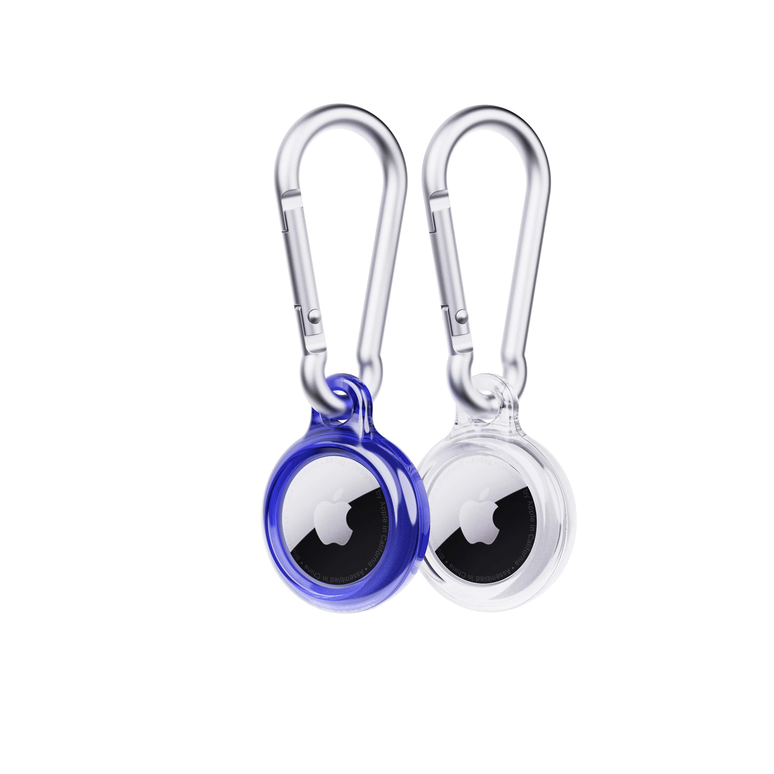 EvoPop - Apple AirTag Case Bundle (x2) - Electric Blue and Clear