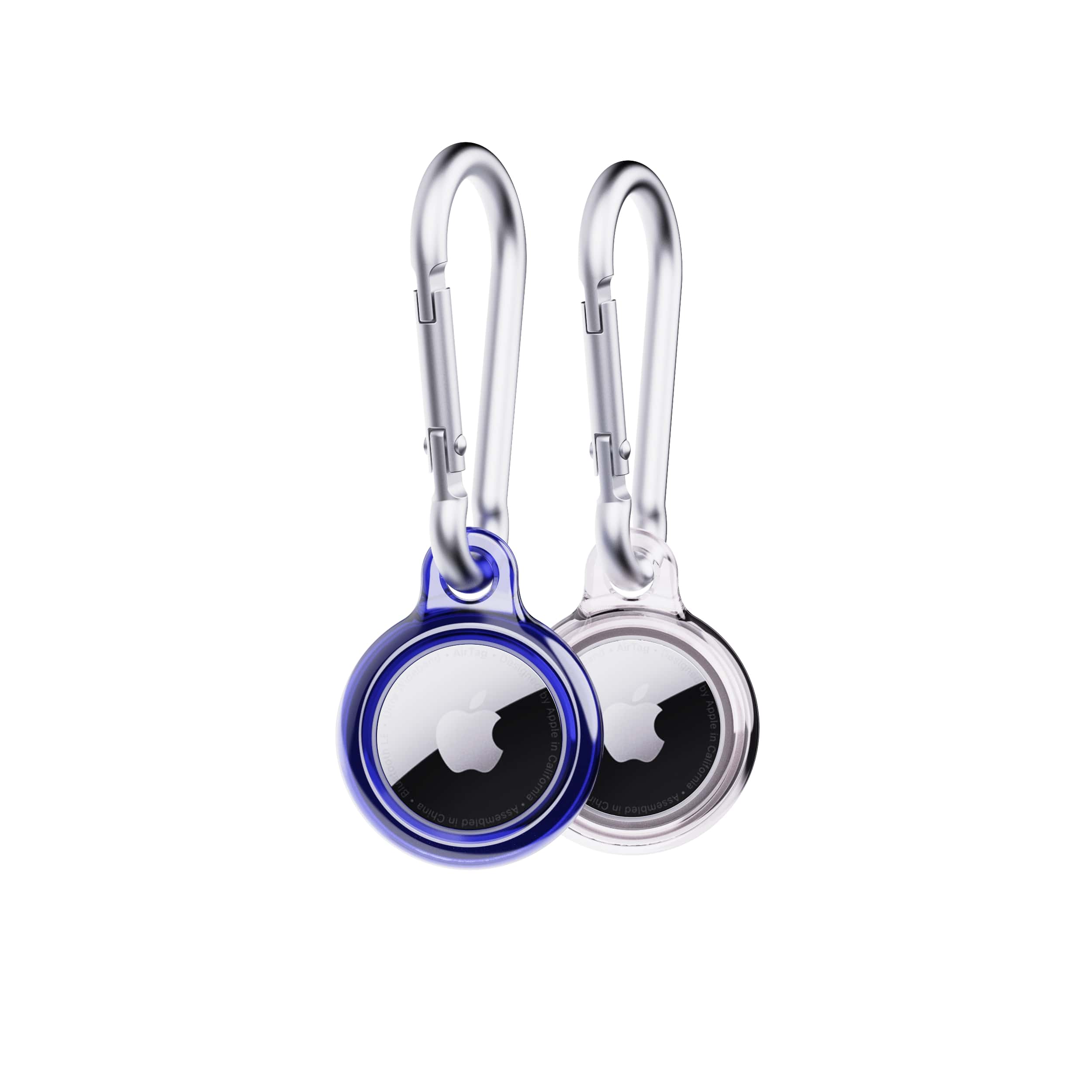 EvoPop - Apple AirTag Case Bundle (x2) - Electric Blue and Clear