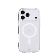 View of the back of the phone case from straight on with phone inside#color_clear