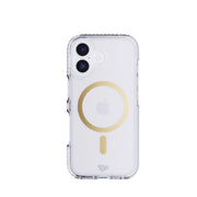 View of the back of the phone case from straight on with phone inside#color_metallic-gold