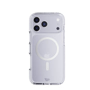 View of the back of the phone case from straight on with phone inside#color_metallic-silver