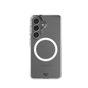 View of the back of the phone case from straight on with phone inside#color_clear