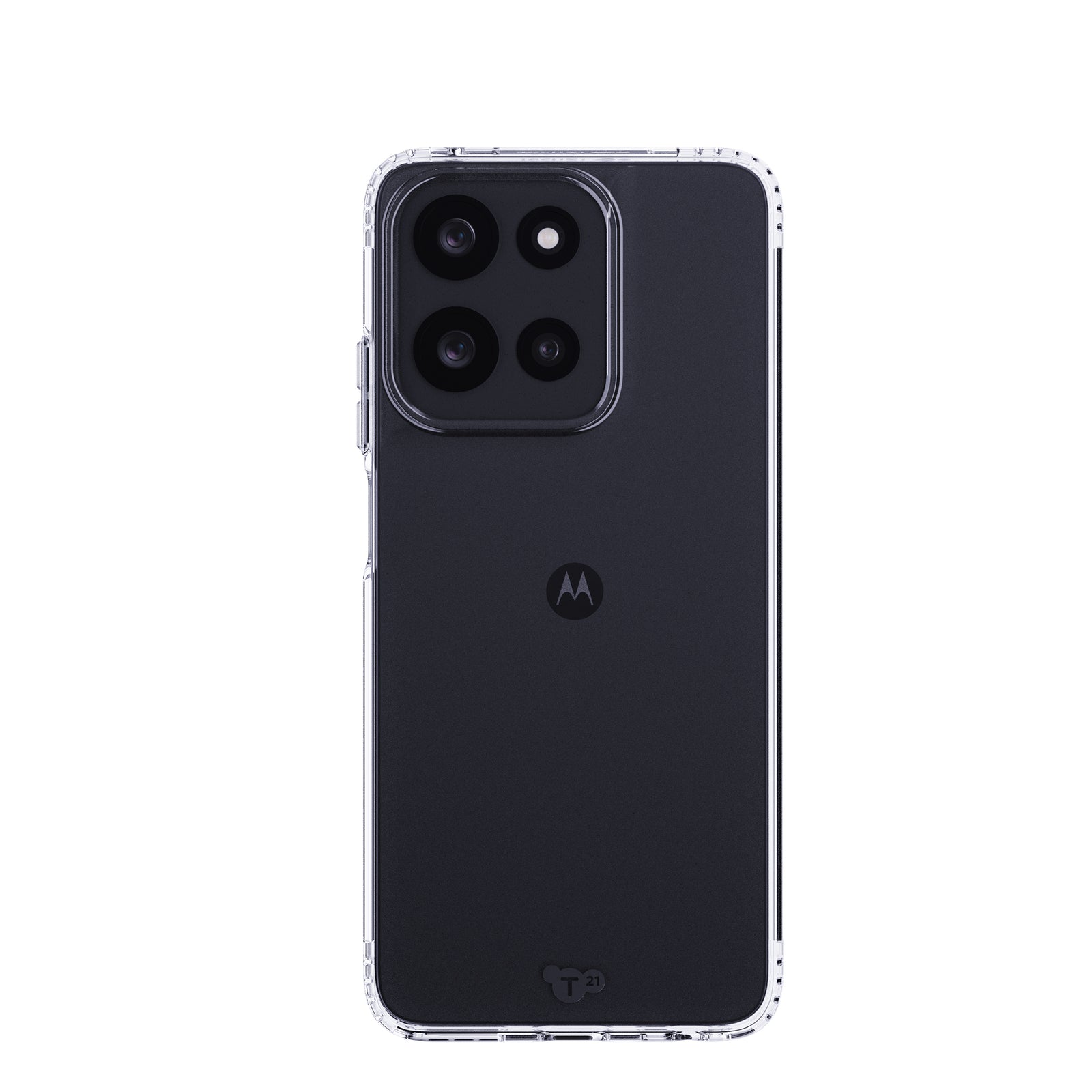 View of the back of the phone case from straight on with phone inside#color_clear