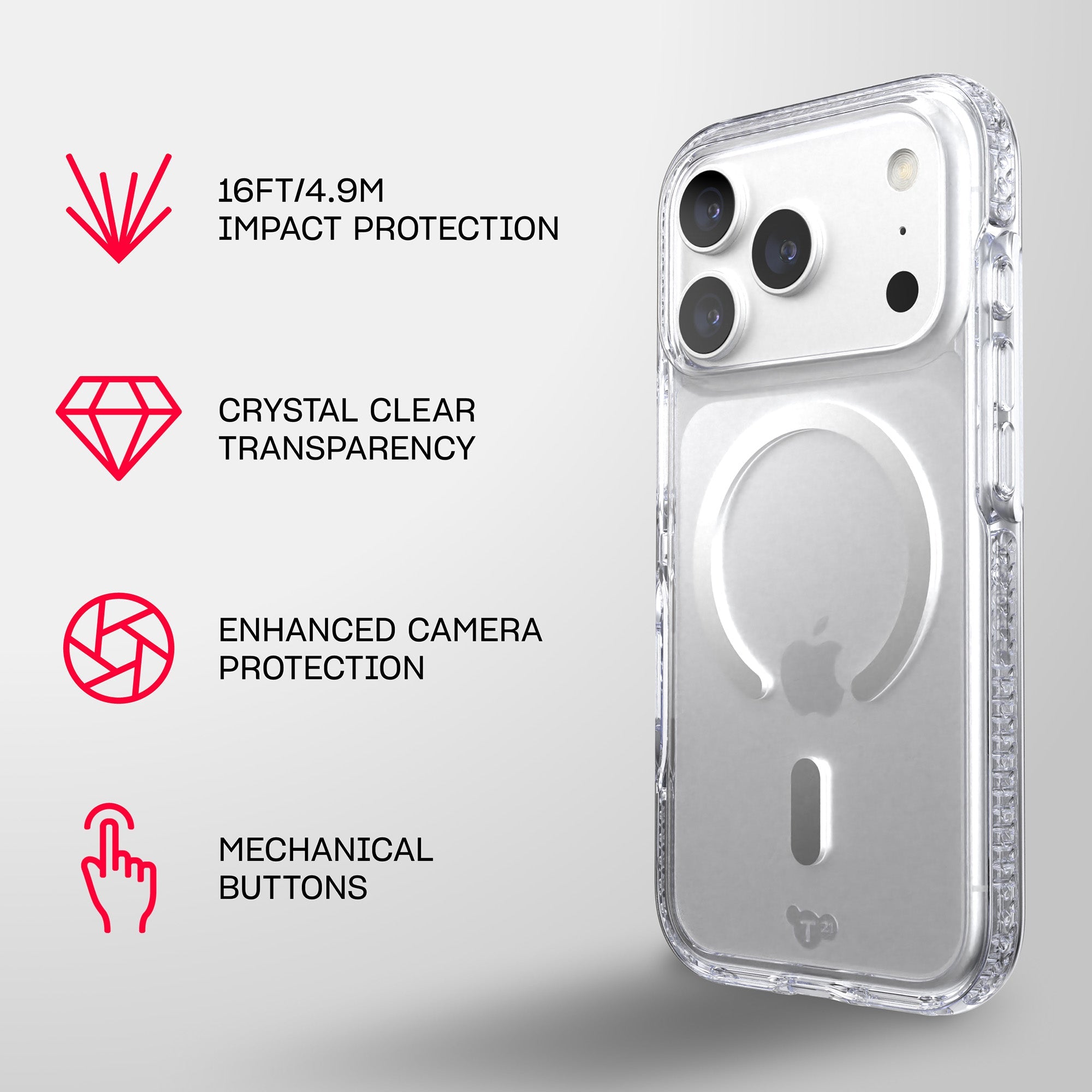 EvoCrystal MagSafe - Apple iPhone 18 Pro/17 Pro Case - Clear/Silver
