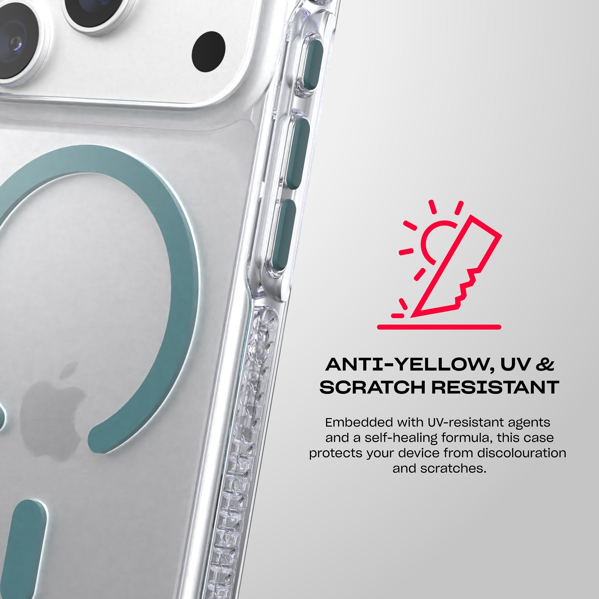 EvoCrystal MagSafe - Apple iPhone 18 Pro/17 Pro Case - Clear/Emerald Dust