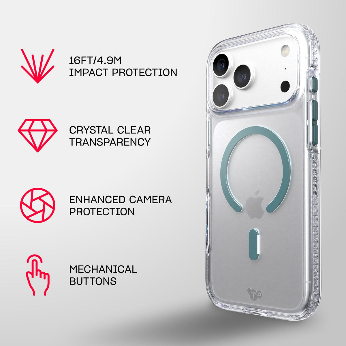 EvoCrystal MagSafe - Apple iPhone 18 Pro Max/17 Pro Max Case - Clear/Emerald Dust