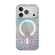 View of the back of the phone case from straight on with phone inside#color_mandala