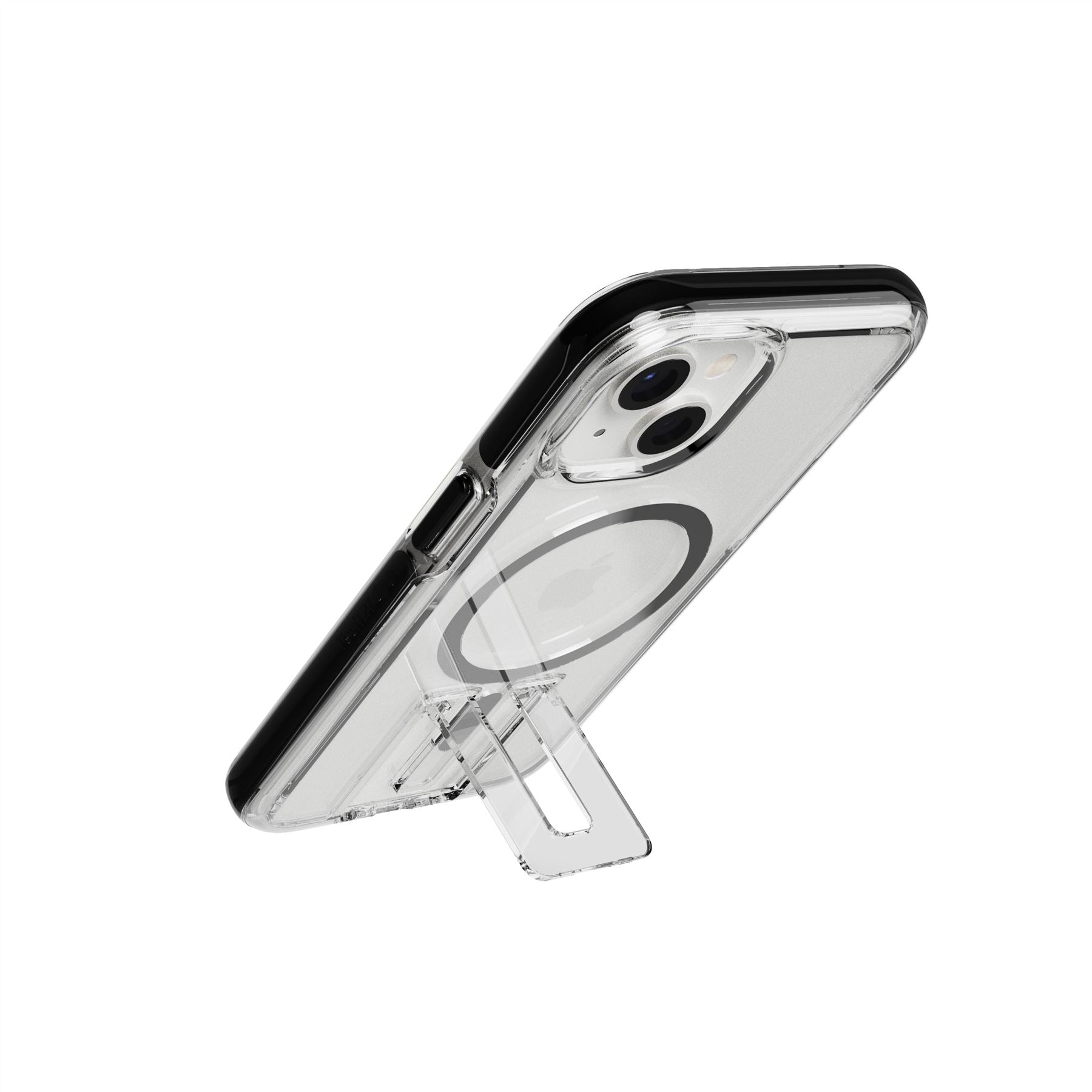 EvoCrystal Kick - Apple iPhone 16E/14 Case MagSafe Compatible - Clear Black
