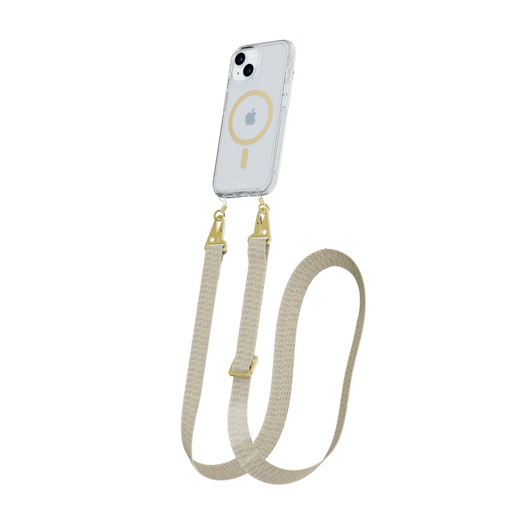 FlexQuartz - Apple iPhone 15 Plus Case MagSafe Compatible with Cross-Body - Gold