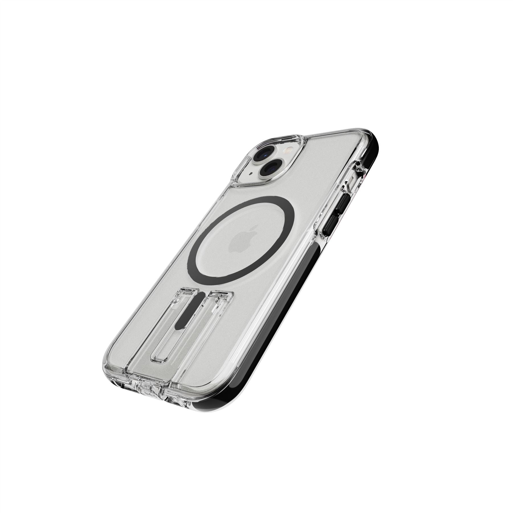 EvoCrystal Kick - Apple iPhone 16E/14 Case MagSafe Compatible - Clear Black