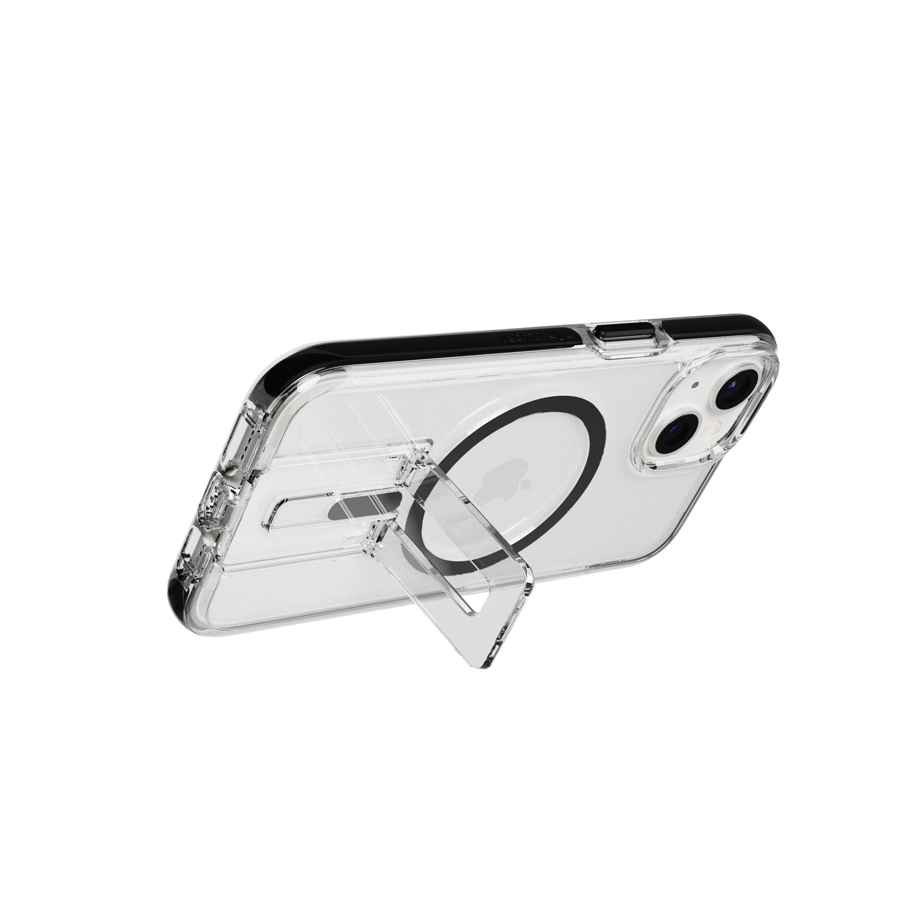 EvoCrystal Kick - Apple iPhone 16E/14 Case MagSafe Compatible - Clear Black