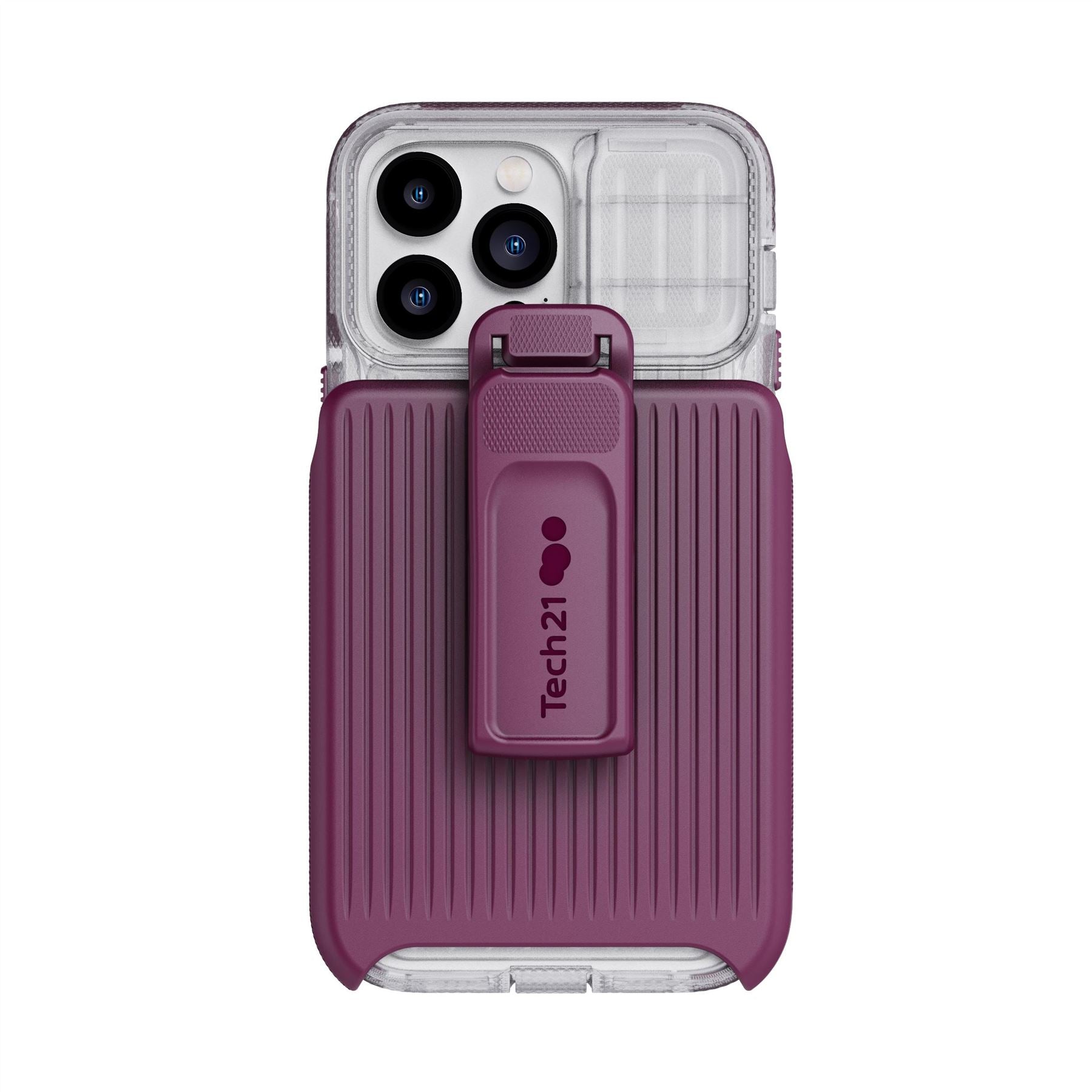 Clear and purple MagSafe iPhone 14 Pro Max case