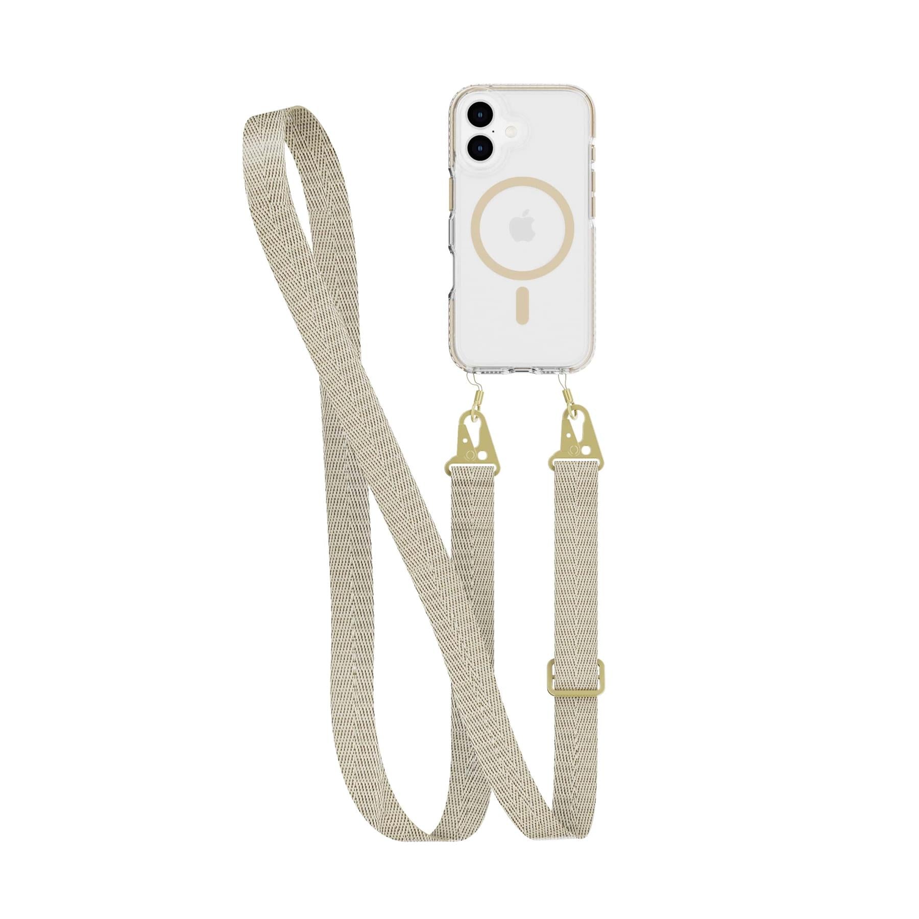 iPhoneアクセサリー IKSY EvoCrystal - Apple iPhone 16 Case with Cross-Body - Gold | Tech21