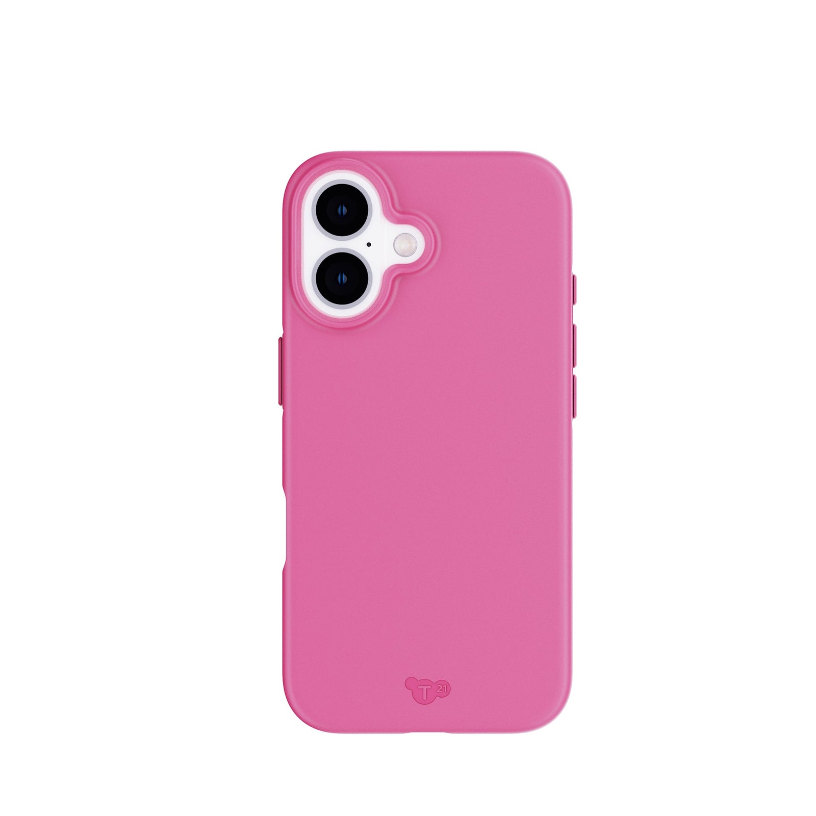 View of the back of the phone case from straight on with phone inside#color_thrift-pink