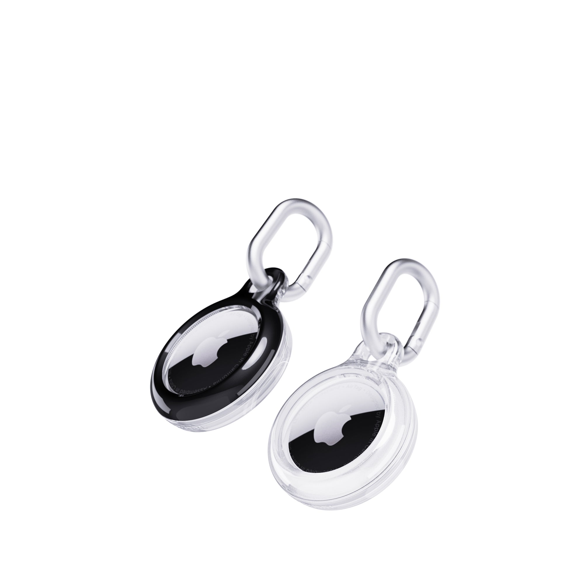 EvoPop - Apple AirTag Case Bundle (x2) - Black and Clear
