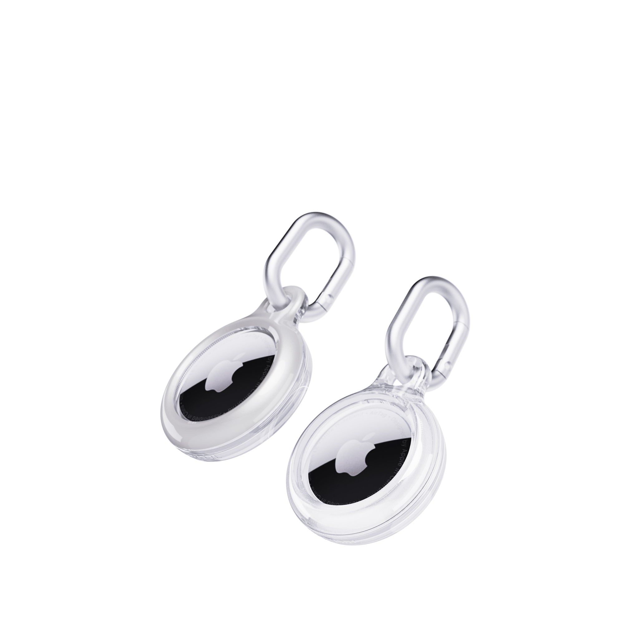 EvoPop - Apple AirTag Case Bundle (x2) - Silver and Clear