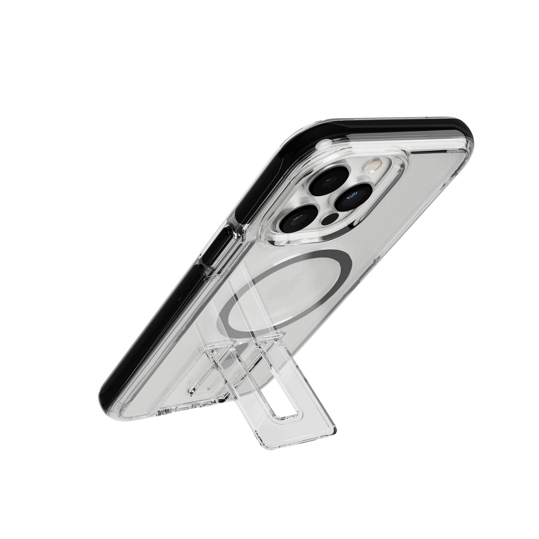 EvoCrystal Kick - Apple iPhone 14 Pro Max Case MagSafe Compatible - Clear Black