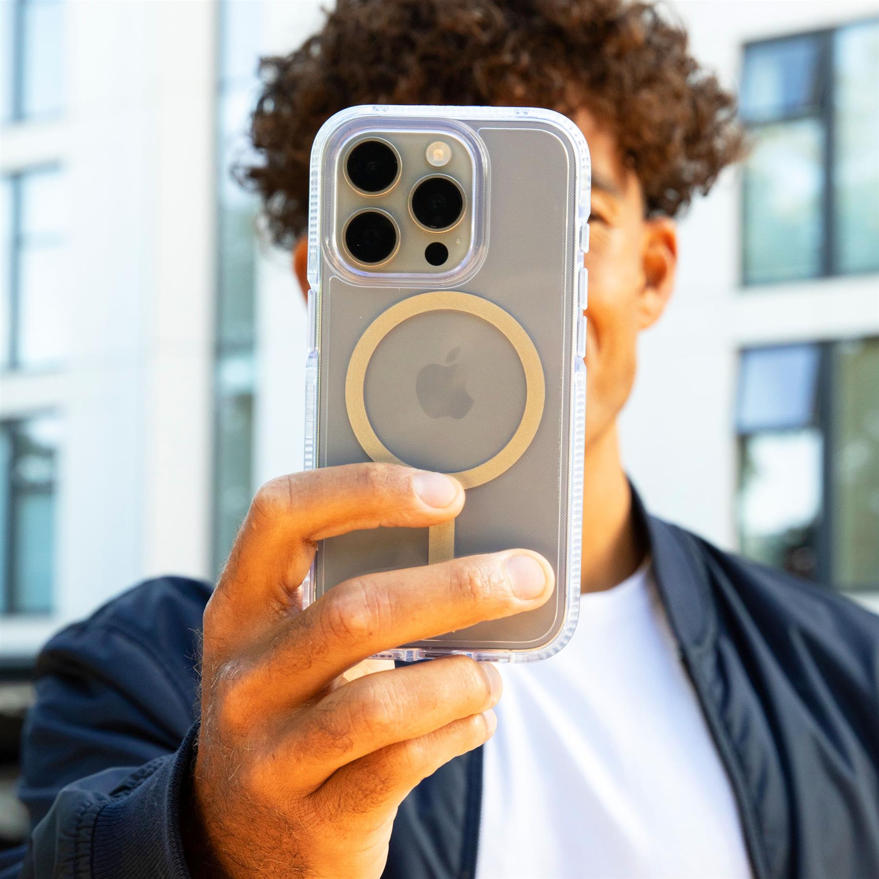 Apple iPhone 15 Pro 128GB ケース付き FlexQuartz - Apple iPhone 15 Pro Case MagSafe Compatible - Gold
