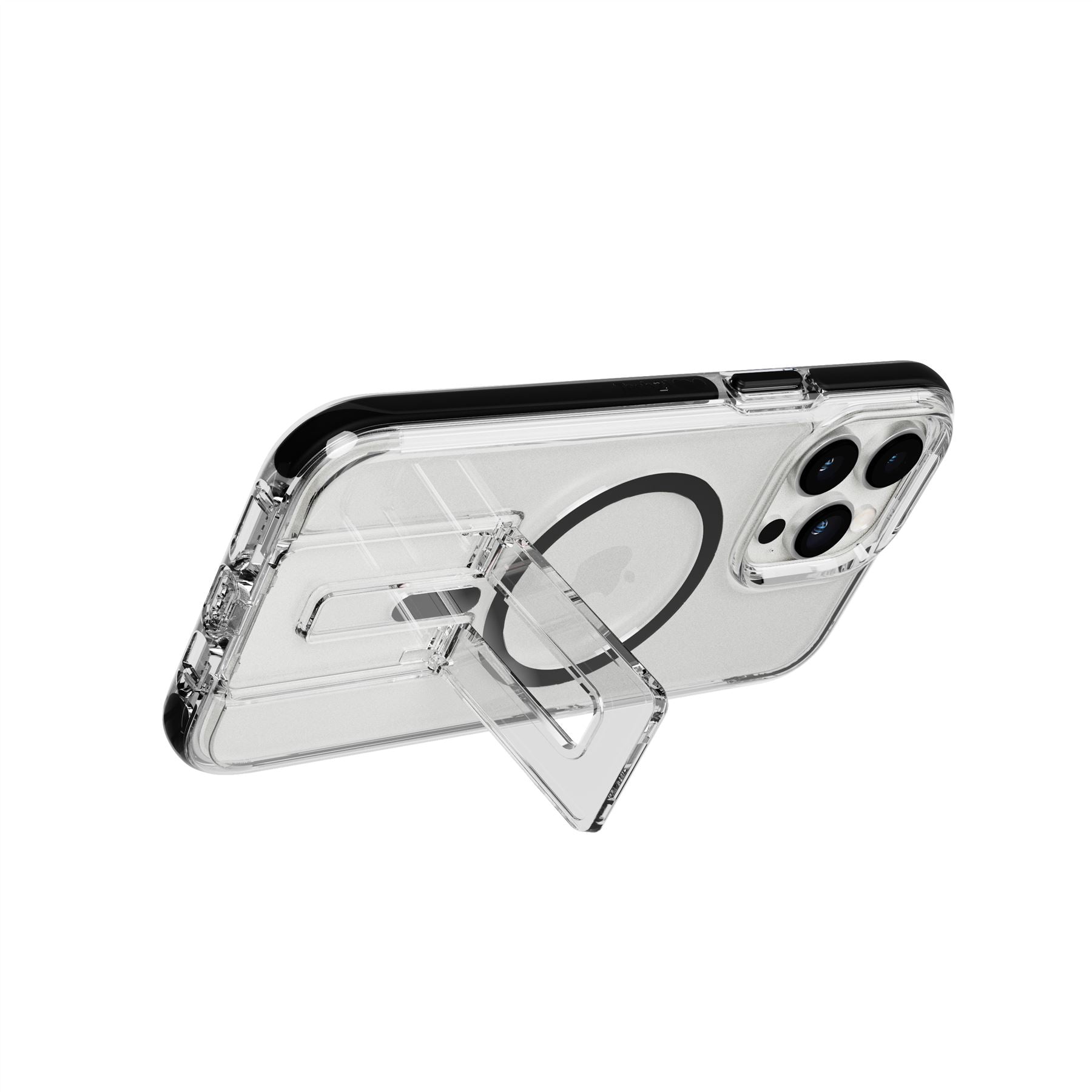 EvoCrystal Kick - Apple iPhone 14 Pro Max Case MagSafe Compatible - Clear Black