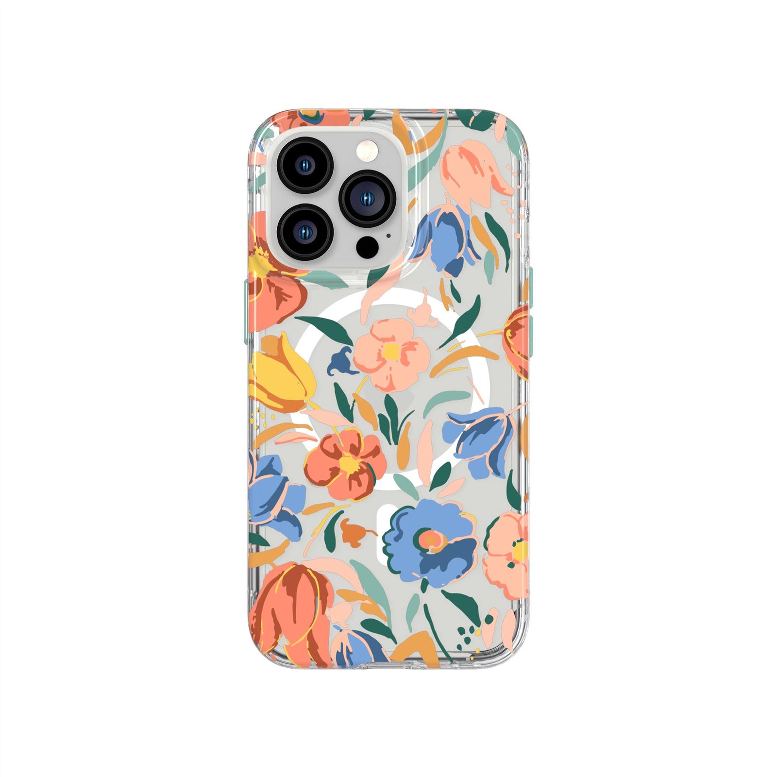 EvoArt - Apple iPhone 13 Pro Case MagSafe Compatible - Peach Tulip